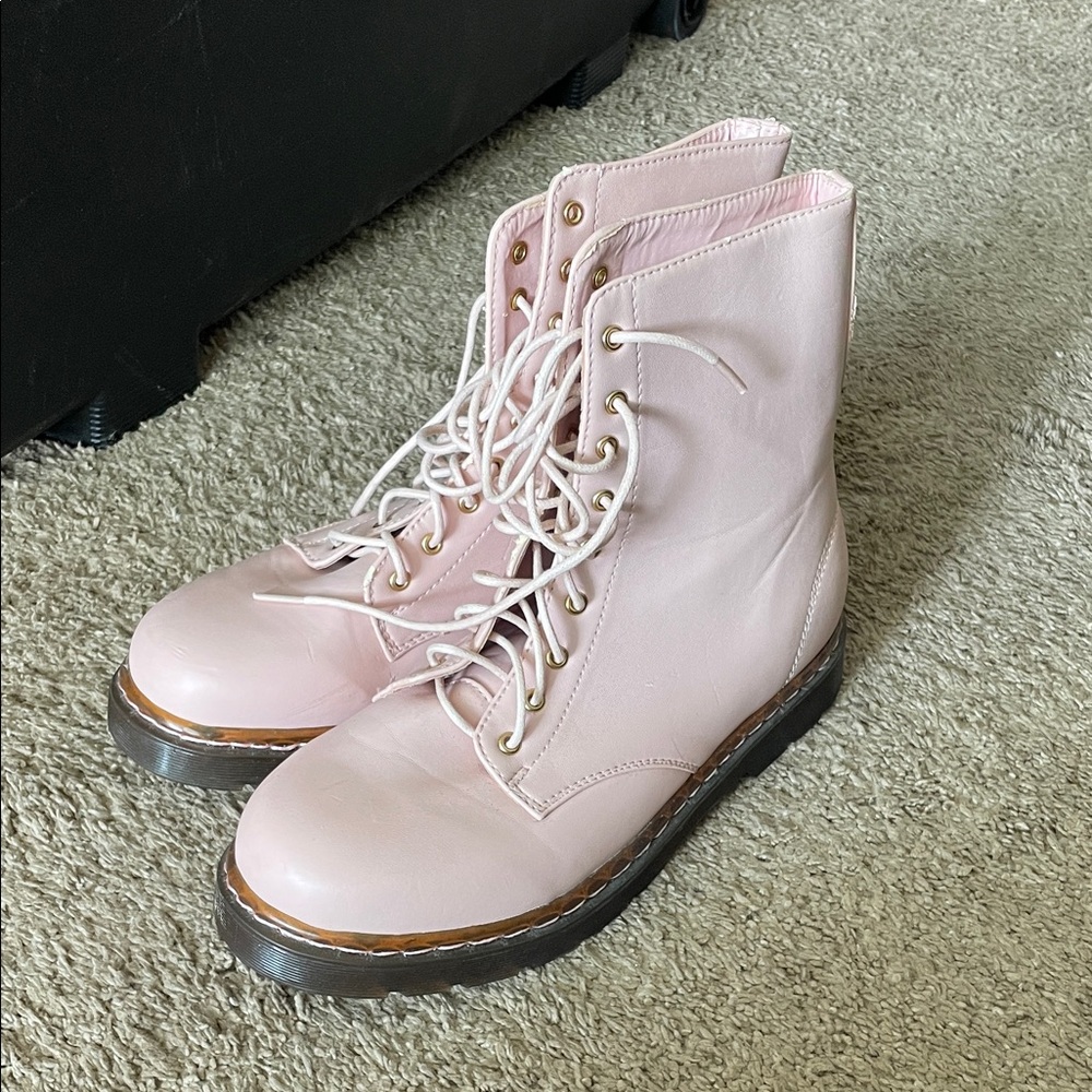 Forever 21 Light Pink Combat Boots